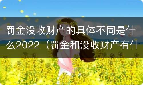 罚金没收财产的具体不同是什么2022（罚金和没收财产有什么区别）