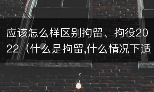 应该怎么样区别拘留、拘役2022（什么是拘留,什么情况下适用拘留）