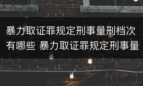 暴力取证罪规定刑事量刑档次有哪些 暴力取证罪规定刑事量刑档次有哪些要求