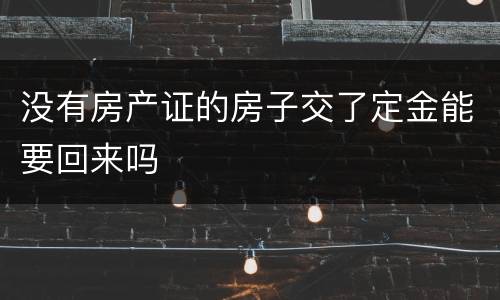 没有房产证的房子交了定金能要回来吗