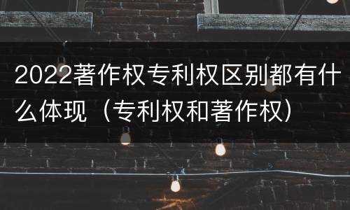 2022著作权专利权区别都有什么体现（专利权和著作权）