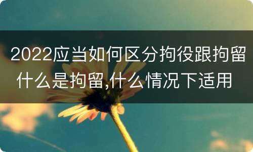 2022应当如何区分拘役跟拘留 什么是拘留,什么情况下适用拘留