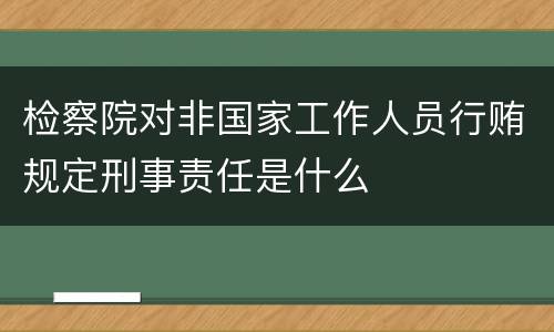 检察院对非国家工作人员行贿规定刑事责任是什么