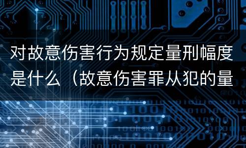 对故意伤害行为规定量刑幅度是什么（故意伤害罪从犯的量刑标准）