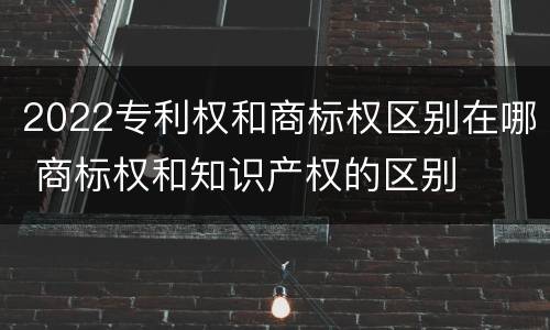 2022专利权和商标权区别在哪 商标权和知识产权的区别
