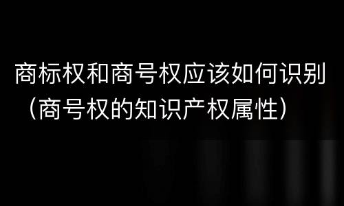 商标权和商号权应该如何识别（商号权的知识产权属性）