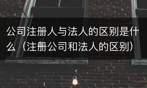 公司注册人与法人的区别是什么（注册公司和法人的区别）