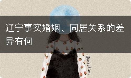 辽宁事实婚姻、同居关系的差异有何