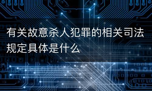 有关故意杀人犯罪的相关司法规定具体是什么