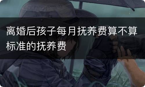 离婚后孩子每月抚养费算不算标准的抚养费