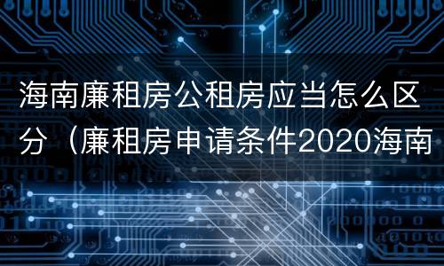 海南廉租房公租房应当怎么区分（廉租房申请条件2020海南）