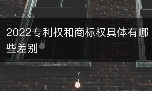 2022专利权和商标权具体有哪些差别
