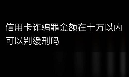 信用卡诈骗罪金额在十万以内可以判缓刑吗