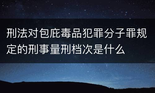 刑法对包庇毒品犯罪分子罪规定的刑事量刑档次是什么