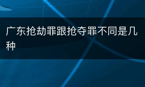 广东抢劫罪跟抢夺罪不同是几种