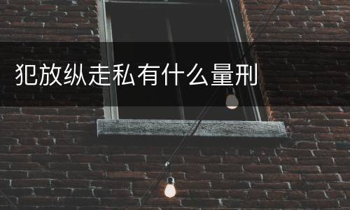 犯放纵走私有什么量刑