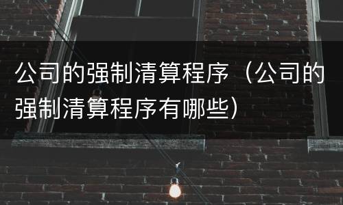 公司的强制清算程序（公司的强制清算程序有哪些）