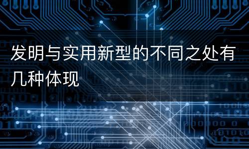发明与实用新型的不同之处有几种体现