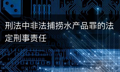 刑法中非法捕捞水产品罪的法定刑事责任