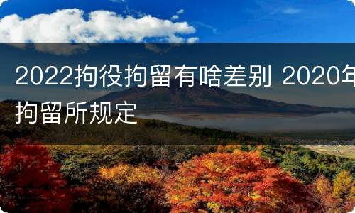 2022拘役拘留有啥差别 2020年拘留所规定