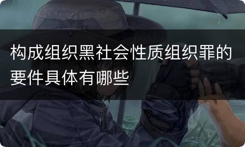构成组织黑社会性质组织罪的要件具体有哪些