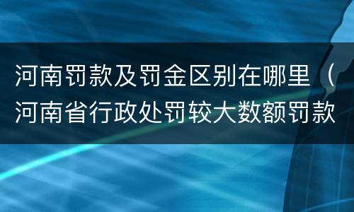 河南罚款及罚金区别在哪里（河南省行政处罚较大数额罚款是多少）