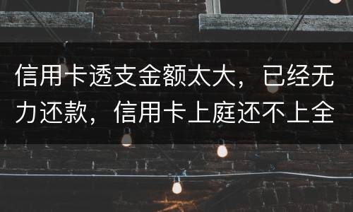信用卡透支金额太大，已经无力还款，信用卡上庭还不上全款怎么办