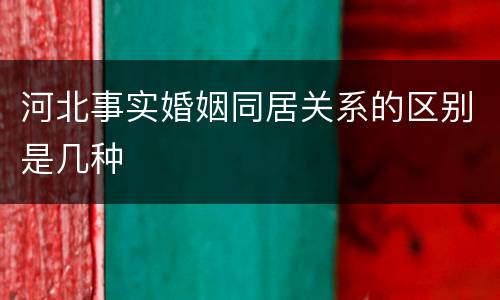 河北事实婚姻同居关系的区别是几种