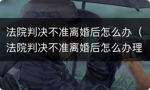 法院判决不准离婚后怎么办（法院判决不准离婚后怎么办理）