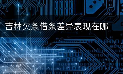 吉林欠条借条差异表现在哪