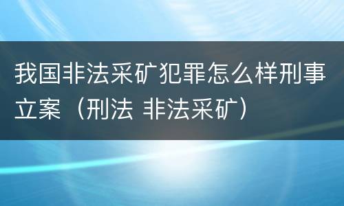 我国非法采矿犯罪怎么样刑事立案（刑法 非法采矿）