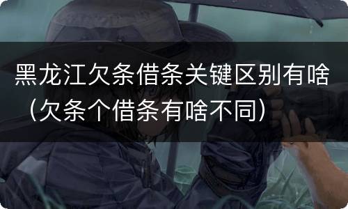黑龙江欠条借条关键区别有啥（欠条个借条有啥不同）