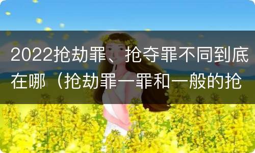 2022抢劫罪、抢夺罪不同到底在哪（抢劫罪一罪和一般的抢劫罪）