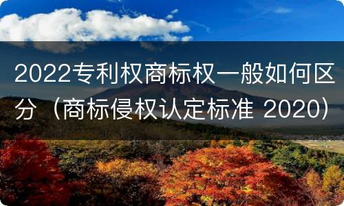 2022专利权商标权一般如何区分（商标侵权认定标准 2020）