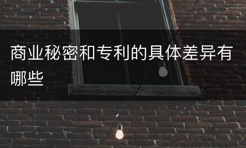 商业秘密和专利的具体差异有哪些