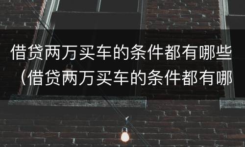 借贷两万买车的条件都有哪些（借贷两万买车的条件都有哪些费用）