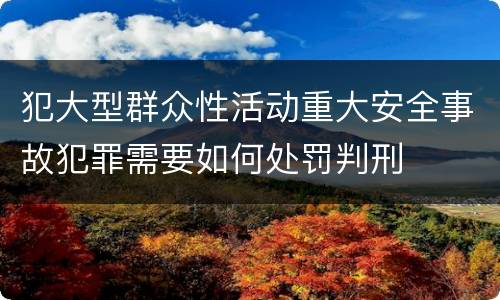 犯大型群众性活动重大安全事故犯罪需要如何处罚判刑