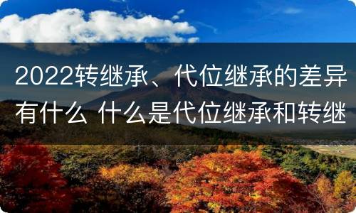 2022转继承、代位继承的差异有什么 什么是代位继承和转继承