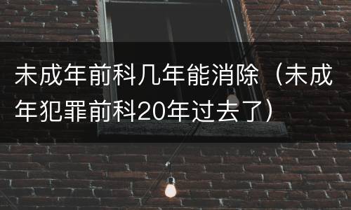 未成年前科几年能消除（未成年犯罪前科20年过去了）