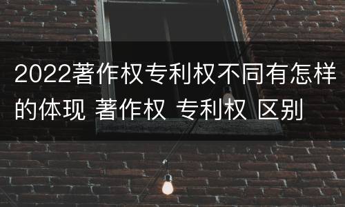 2022著作权专利权不同有怎样的体现 著作权 专利权 区别