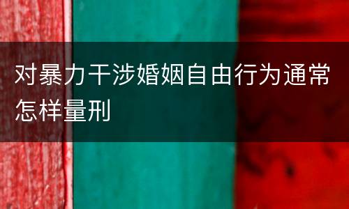 对暴力干涉婚姻自由行为通常怎样量刑