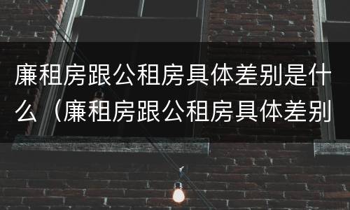 廉租房跟公租房具体差别是什么（廉租房跟公租房具体差别是什么呢）