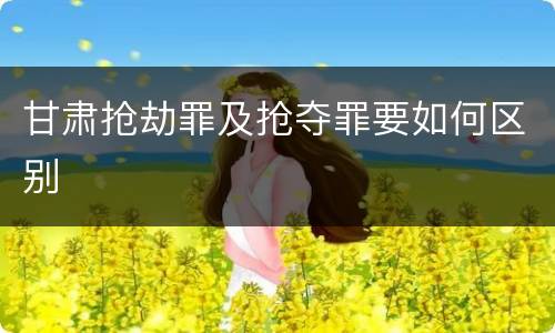 甘肃抢劫罪及抢夺罪要如何区别