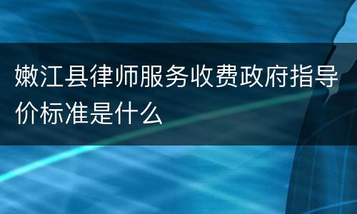 嫩江县律师服务收费政府指导价标准是什么