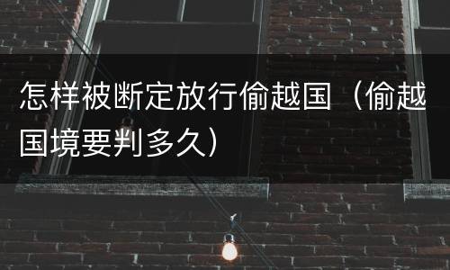 怎样被断定放行偷越国（偷越国境要判多久）