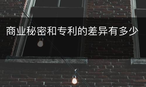 商业秘密和专利的差异有多少