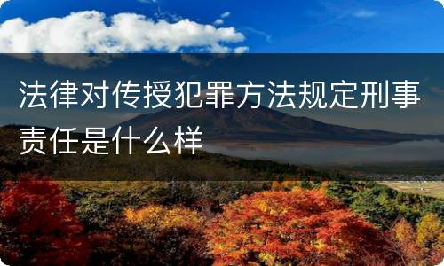 法律对传授犯罪方法规定刑事责任是什么样