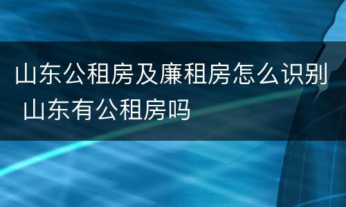 山东公租房及廉租房怎么识别 山东有公租房吗