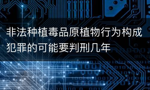 非法种植毒品原植物行为构成犯罪的可能要判刑几年