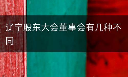 辽宁股东大会董事会有几种不同